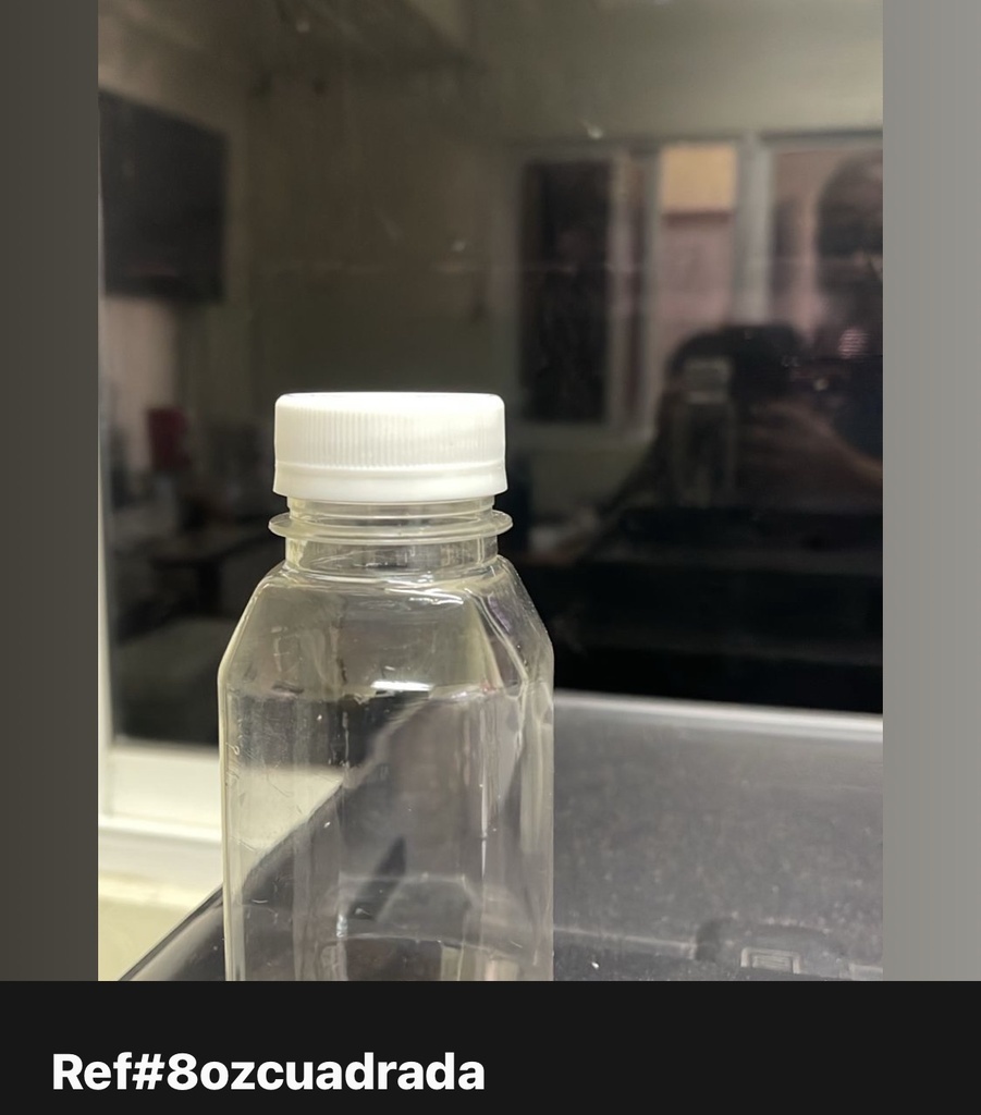 Botella de 8 onzas Cuadrada (Clear)
