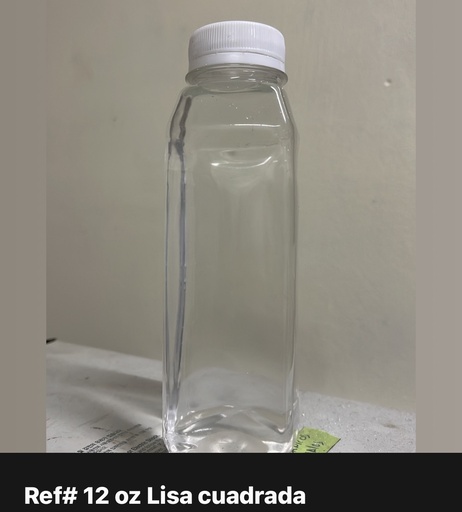 [0512] Botella de 12 onzas Cuadrada (Clear)